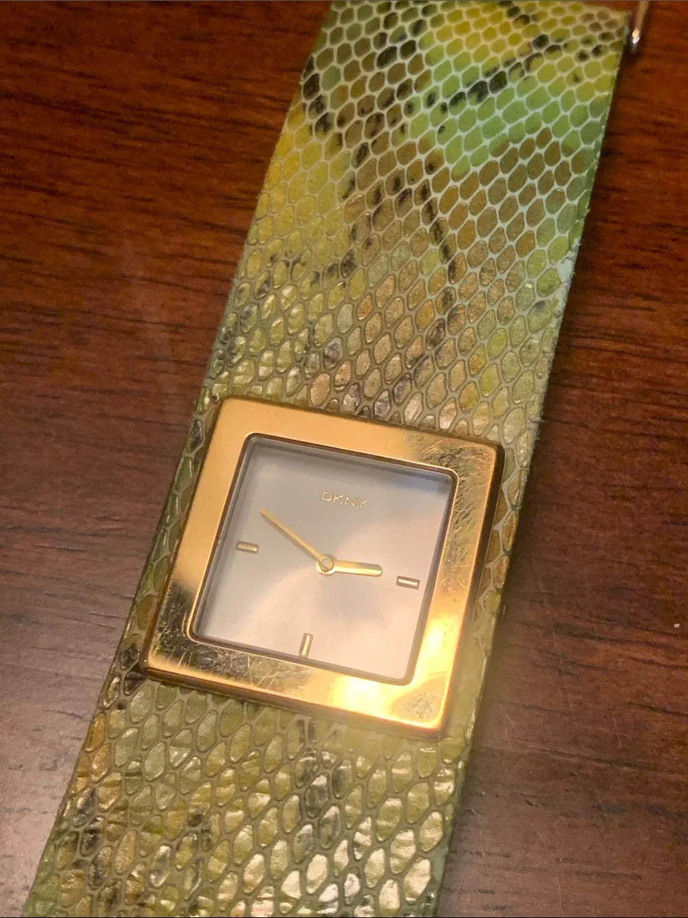 Limited edition rareDKNY collection rare watch with snake like skin belt. Must!